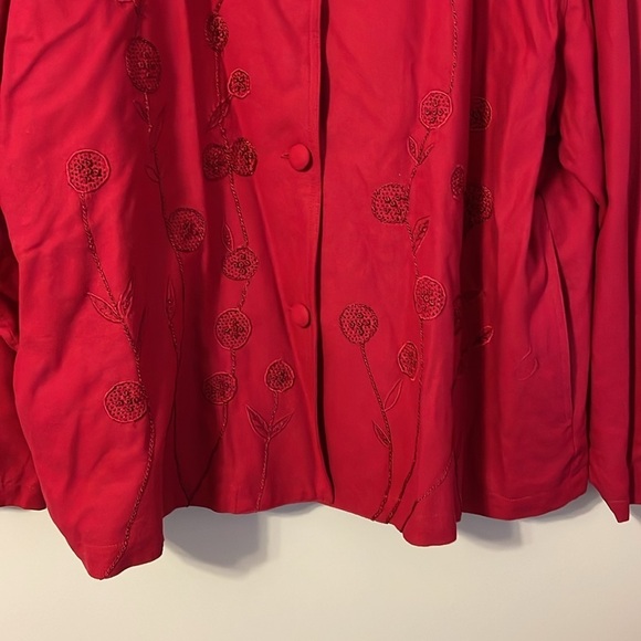 Great Cavalier by St. Paul pink Silk Embroidered Blazer Jacket size 2X Vintage - Picture 3 of 16